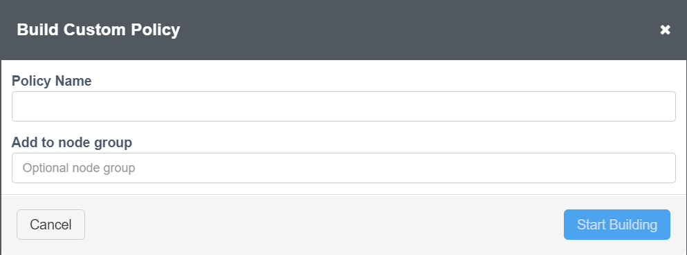 Screenshot of the New Policy dialog box.